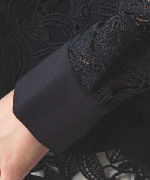 NARACAMICIE（ナラカミーチェ）の「【NARACAMICIE】レースドッキング長袖ブラウス（シャツ/ブラウス・レディース・ホワイト/ブラック・M/L/XL/XXL）」の15枚目の写真