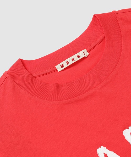 MARNI（マルニ）の「SCRIBBLE LOGO / ロゴミディ丈Tシャツ（Tシャツ/カットソー・レディース・レッド系/オフホワイト/ブラック・38(M)/36(S)/36S）」の5枚目の写真