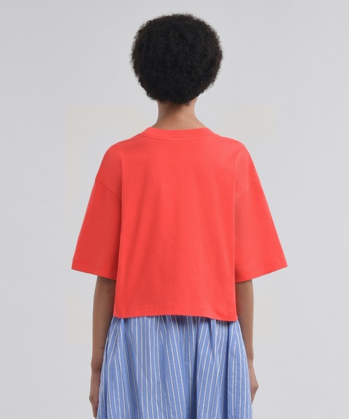 MARNI（マルニ）の「SCRIBBLE LOGO / ロゴミディ丈Tシャツ（Tシャツ/カットソー・レディース・レッド系/オフホワイト/ブラック・38(M)/36(S)/36S）」の9枚目の写真