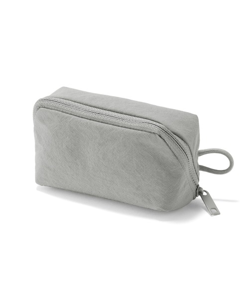 無印良品(ムジルシリョウヒン)の「リンクルナイロン 大きく開くポーチ S 約11×6×3.5cm(ポーチ・レディース・ダークグレー/ピンク/グレー・FREE)」の1枚目の写真