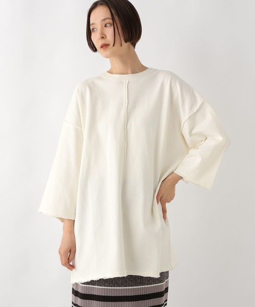 LEPSIM(レプシィム)の「BIGチュニック8分袖ワンピース 324669(チュニック・レディース・チャコールグレー/オフホワイト/ボルドー/ブラック・FREE)」の2枚目の写真