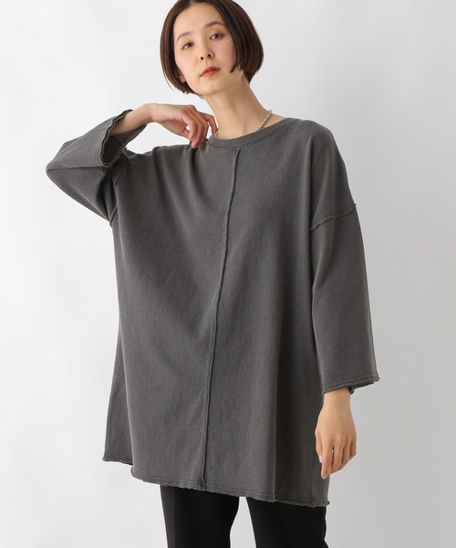 LEPSIM(レプシィム)の「BIGチュニック8分袖ワンピース 324669(チュニック・レディース・チャコールグレー/オフホワイト/ボルドー/ブラック・FREE)」の4枚目の写真