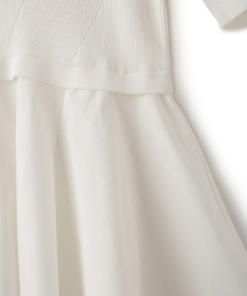 ADAM ET ROPE'（アダムエロペ）の「ペプラムコンビハーフスリーブニット（ニット/セーター・レディース・カーキ/ブラック/ホワイト・FREE）」の7枚目の写真