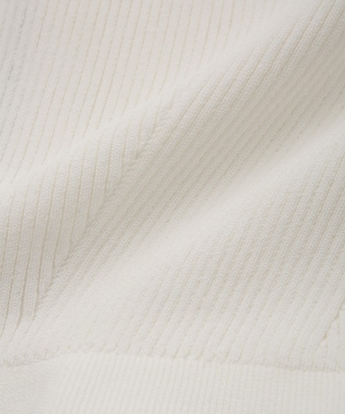 ADAM ET ROPE'（アダムエロペ）の「ペプラムコンビハーフスリーブニット（ニット/セーター・レディース・カーキ/ブラック/ホワイト・FREE）」の8枚目の写真