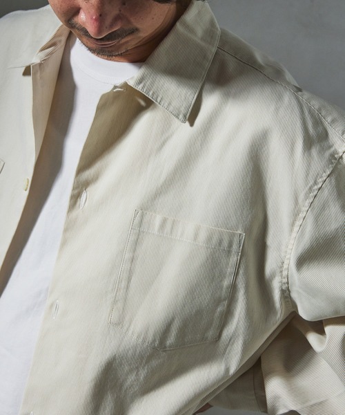 JOURNAL STANDARD relume（ジャーナルスタンダード　レリューム）の「【ZOZO限定】CORDLANE クロップドL/S（シャツ/ブラウス・メンズ・ベージュ/ホワイト/サックスブルー/ブラック・XS/S/M/L/XL）」の7枚目の写真