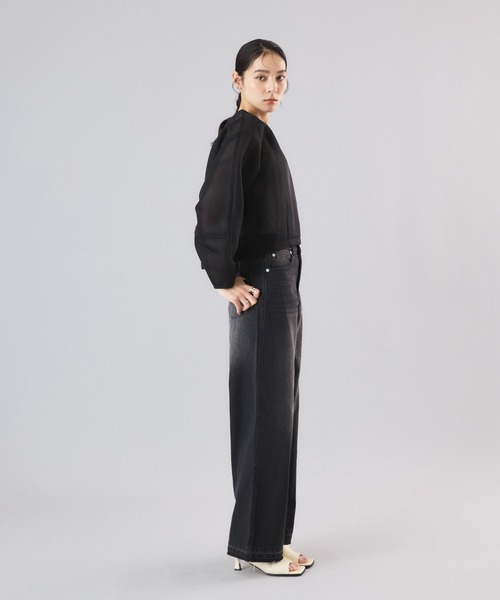 Muscat（マスカット）の「ワイドストレートデニムパンツ（デニムパンツ・レディース・ブルー/サックスブルー/ブラック・S/M）」の5枚目の写真