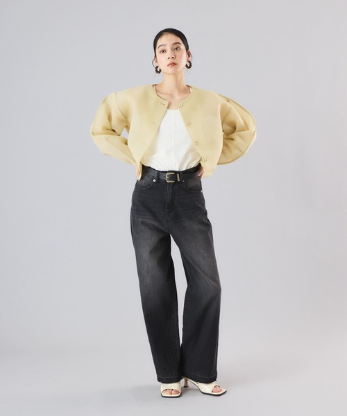 Muscat（マスカット）の「ワイドストレートデニムパンツ（デニムパンツ・レディース・ブルー/サックスブルー/ブラック・S/M）」の6枚目の写真