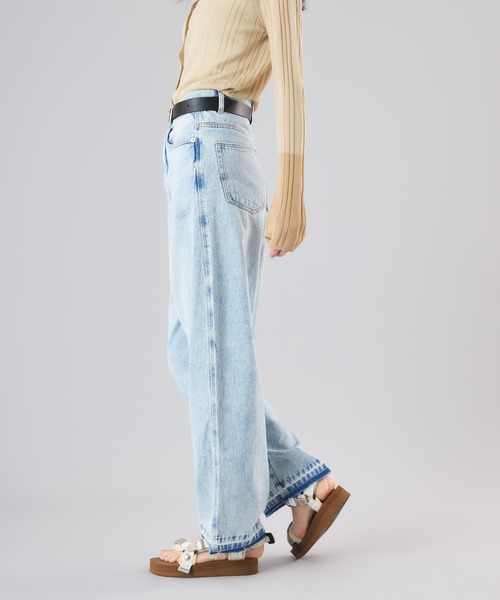 Muscat（マスカット）の「ワイドストレートデニムパンツ（デニムパンツ・レディース・ブルー/サックスブルー/ブラック・S/M）」の21枚目の写真