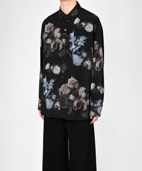 LAD MUSICIAN（ラッドミュージシャン）の「PAINT ROSE + CAT BIG SHIRT（シャツ/ブラウス・メンズ・ブラック系その他2/ブラック×ベージュ/ブラック系その他・42/44/46）」の5枚目の写真