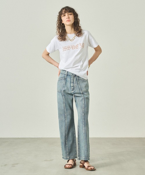 kha:ki(カーキ)の「「KHA:KI / カーキ」 センターシームデニム CENTER SEAM DENIM(デニムパンツ・レディース・インディゴブルー/ライトインディゴブルー・1/2)」の4枚目の写真