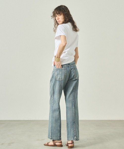 kha:ki(カーキ)の「「KHA:KI / カーキ」 センターシームデニム CENTER SEAM DENIM(デニムパンツ・レディース・インディゴブルー/ライトインディゴブルー・1/2)」の5枚目の写真