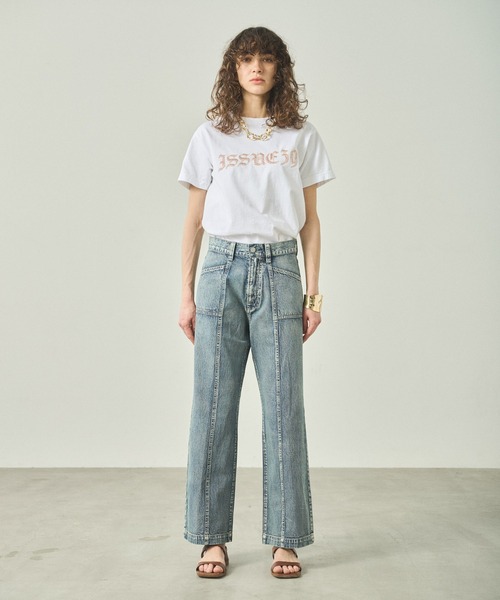 kha:ki(カーキ)の「「KHA:KI / カーキ」 センターシームデニム CENTER SEAM DENIM(デニムパンツ・レディース・インディゴブルー/ライトインディゴブルー・1/2)」の6枚目の写真