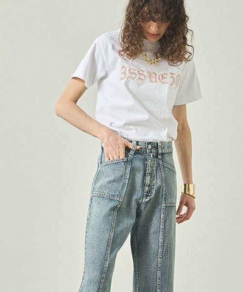kha:ki(カーキ)の「「KHA:KI / カーキ」 センターシームデニム CENTER SEAM DENIM(デニムパンツ・レディース・インディゴブルー/ライトインディゴブルー・1/2)」の9枚目の写真