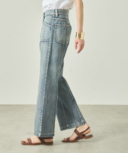 kha:ki(カーキ)の「「KHA:KI / カーキ」 センターシームデニム CENTER SEAM DENIM(デニムパンツ・レディース・インディゴブルー/ライトインディゴブルー・1/2)」の10枚目の写真
