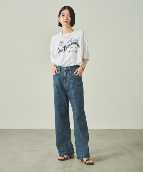 kha:ki(カーキ)の「「KHA:KI / カーキ」 センターシームデニム CENTER SEAM DENIM(デニムパンツ・レディース・インディゴブルー/ライトインディゴブルー・1/2)」の12枚目の写真