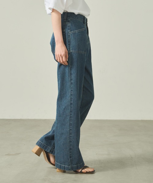 kha:ki(カーキ)の「「KHA:KI / カーキ」 センターシームデニム CENTER SEAM DENIM(デニムパンツ・レディース・インディゴブルー/ライトインディゴブルー・1/2)」の14枚目の写真