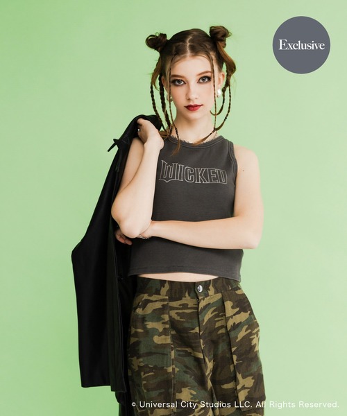 SENSE OF PLACE by URBAN RESEARCH(センスオブプレイスバイアーバンリサーチ)の「『別注』WICKED×SENSE OF PLACE タンクトップ(タンクトップ・レディース・グリーン/ピンク/グレー系その他・ONE)」の2枚目の写真