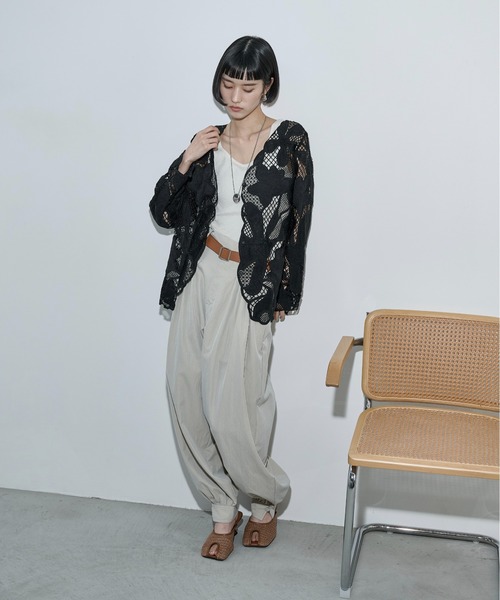 THE YOn(ザヨン)の「レーシーシアーカーデブラウス(シャツ/ブラウス・レディース・アイボリー/ブラック/モカ・FREE)」の13枚目の写真