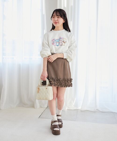 MAJESTIC LEGON（マジェスティックレゴン）の「SWIMMERコラボ キャラスウェット（スウェット・レディース・ベージュ/オフホワイト・MEDIUM）」の6枚目の写真