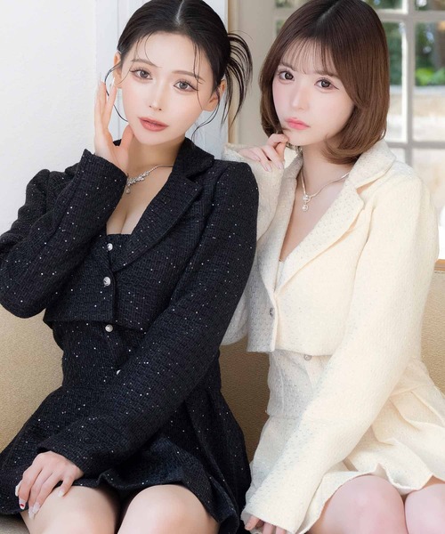 セール】キャバドレス セットアップ 長袖 テーラードジャケット