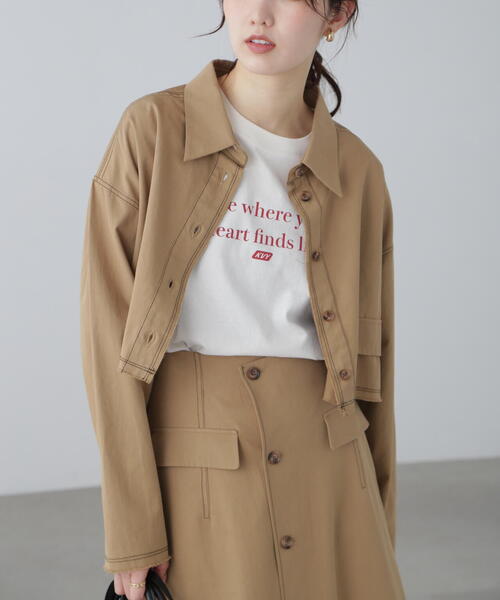 FREE'S MART（フリーズマート）の「◆〈セットアップ対応〉クロップドフリンジブルゾン（ブルゾン・レディース・ベージュ/ホワイト・FREE）」の2枚目の写真