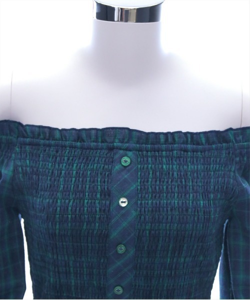 clear（クリア）の「２ｗａｙチェックペプラムブラウス［大人カジュアル 春］≪SS新作≫（シャツ/ブラウス・レディース・グリーン/オレンジ/ブラック・F）」の12枚目の写真