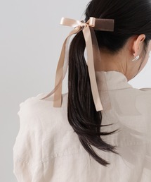 accra リボンゴム　ベージュ セール】 リネンリボンヘアフック （ヘアゴム・シュシュ