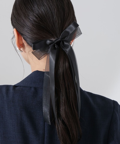 NANO universe（ナノユニバース）の「リボンヘアゴム（ヘアゴム・レディース・ネイビー/ベージュ/ブラック・FREE）」の2枚目の写真