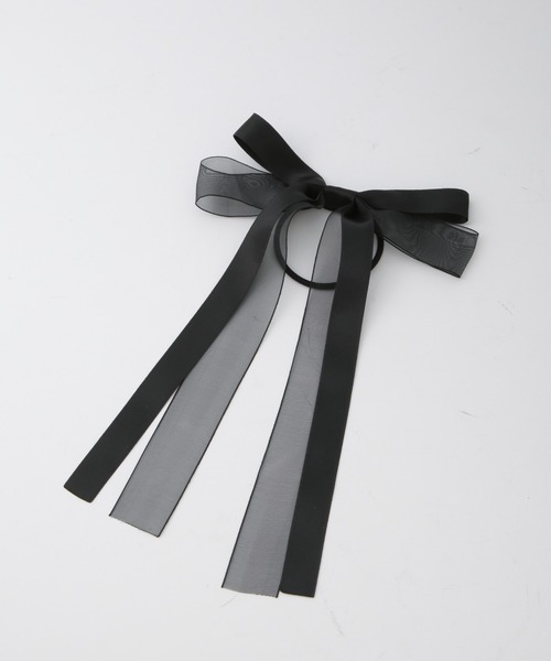 NANO universe（ナノユニバース）の「リボンヘアゴム（ヘアゴム・レディース・ネイビー/ベージュ/ブラック・FREE）」の6枚目の写真