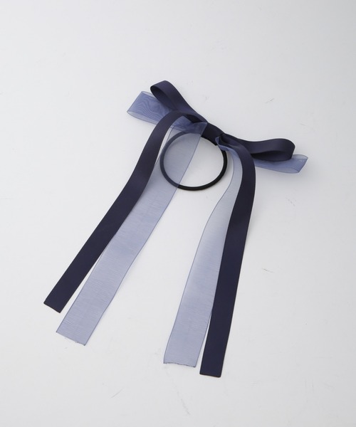 NANO universe（ナノユニバース）の「リボンヘアゴム（ヘアゴム・レディース・ネイビー/ベージュ/ブラック・FREE）」の4枚目の写真