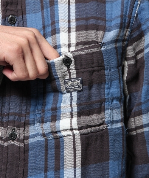 Denim & Supply Ralph Lauren（デニムアンドサプライラルフローレン）の「ワード プラッド コットンシャツ（シャツ/ブラウス・メンズ・ブルー系その他・X-SMALL/LARGE/SMALL/MEDIUM）」の7枚目の写真