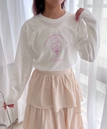 フラワーイラストデザインロンT/長袖Tシャツ
