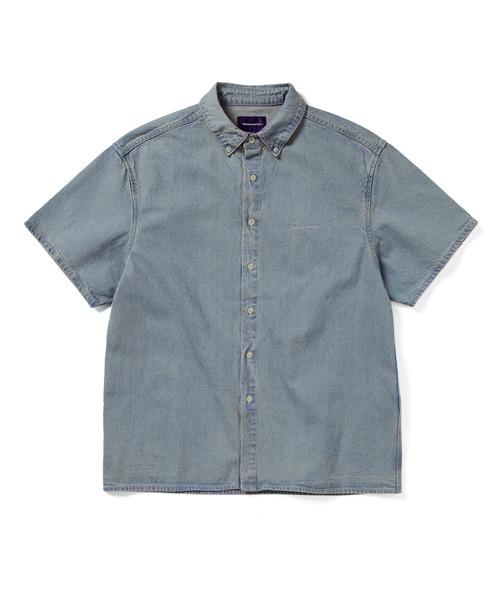 thisisneverthat（ディスイズネバーザット）の「Washed Denim S/S Shirt（シャツ/ブラウス・メンズ・ライトインディゴブルー/ブラック/グレー・S/M/L/XL）」の3枚目の写真