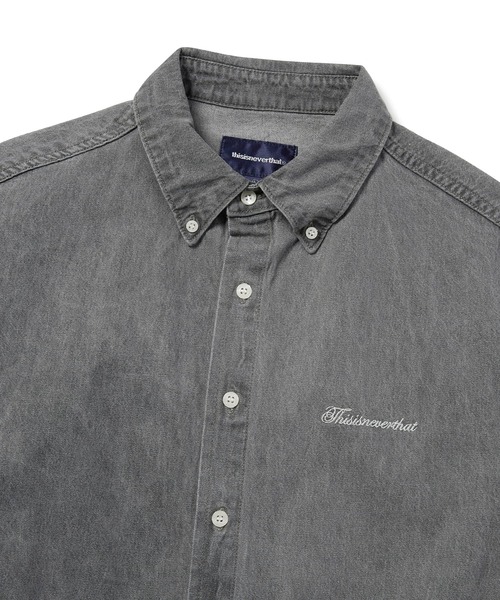 thisisneverthat（ディスイズネバーザット）の「Washed Denim S/S Shirt（シャツ/ブラウス・メンズ・ライトインディゴブルー/ブラック/グレー・S/M/L/XL）」の8枚目の写真