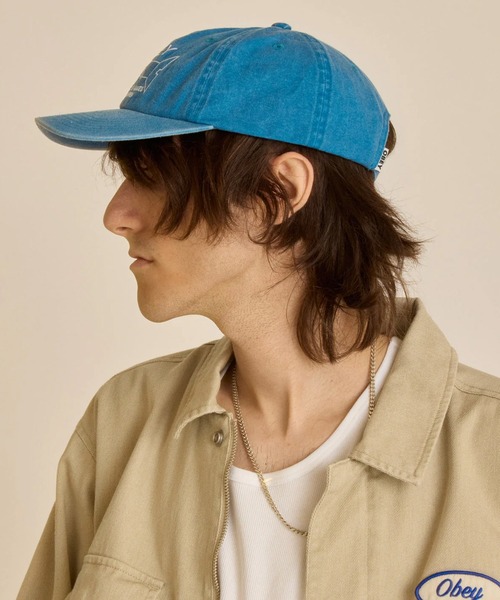 OBEY（オベイ）の「OBEY/オベイ キャップ PIGMENT THINGS HAPPEN HAT 6PANEL STRAPBACK 100580407（キャップ・メンズ・ブルー/ブラック・FREE）」の8枚目の写真