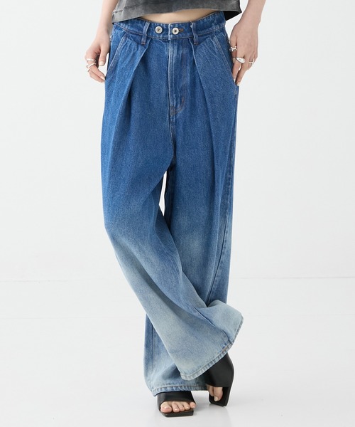 Damaged Barrel Leg Jeans ダメージバレルレッグジーンズ STUDIOUS/ステュディオス】Damaged Barrel Leg Jeans/ダメージバレル