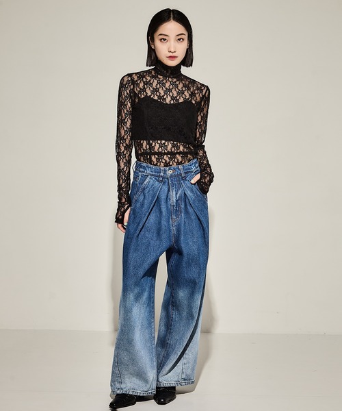 STUDIOUS(ステュディオス)の「【STUDIOUS/ステュディオス】Gradation Jeans/グラデーションデニム(デニムパンツ・レディース・ブラック/ダークインディゴブルー・1/2)」の13枚目の写真