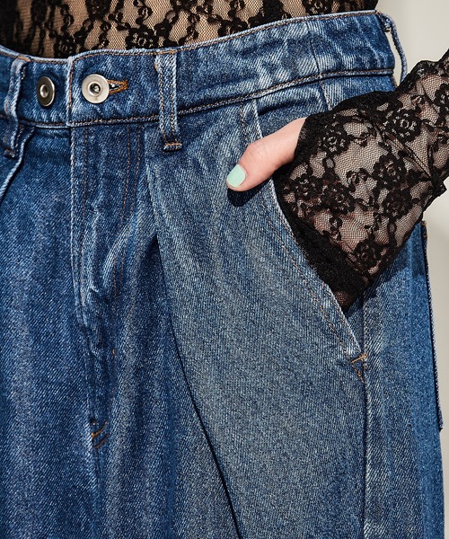 24ss SHOOP STUDIOUS別注 花柄プリントデニムパンツ SEVEN BY SEVEN/セブン バイ セブン】STUDIOUS別注 PAINT DENIM
