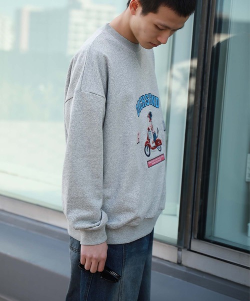 HOOK(フック)の「HOOK -original- DOG刺繍スウェット(スウェット・メンズ・グレー/ネイビー/ライトグリーン・X-LARGE/LARGE/MEDIUM)」の5枚目の写真