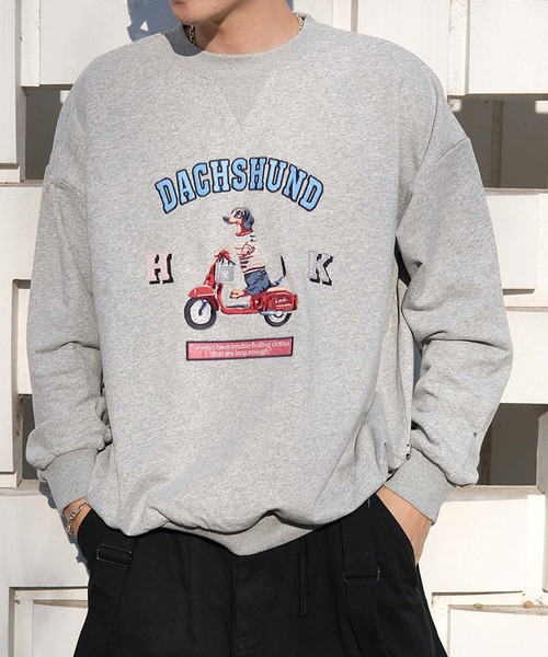 HOOK(フック)の「HOOK -original- DOG刺繍スウェット(スウェット・メンズ・グレー/ネイビー/ライトグリーン・X-LARGE/LARGE/MEDIUM)」の9枚目の写真