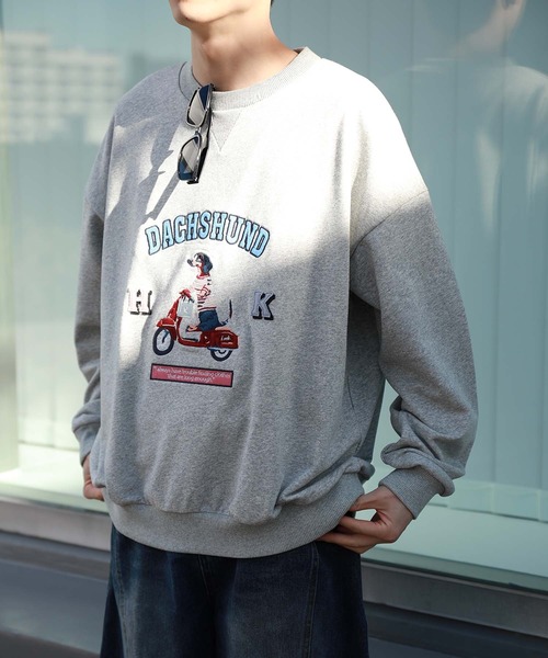HOOK(フック)の「HOOK -original- DOG刺繍スウェット(スウェット・メンズ・グレー/ネイビー/ライトグリーン・X-LARGE/LARGE/MEDIUM)」の7枚目の写真