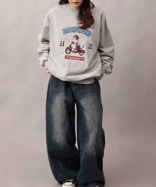 HOOK(フック)の「HOOK -original- DOG刺繍スウェット(スウェット・メンズ・グレー/ネイビー/ライトグリーン・X-LARGE/LARGE/MEDIUM)」の18枚目の写真