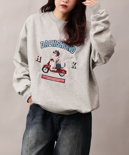 HOOK(フック)の「HOOK -original- DOG刺繍スウェット(スウェット・メンズ・グレー/ネイビー/ライトグリーン・X-LARGE/LARGE/MEDIUM)」の21枚目の写真