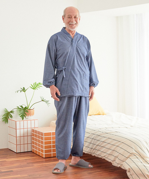 ココロcolor】 甚兵衛風介護パジャマ（ルームウェア/パジャマ）｜cross