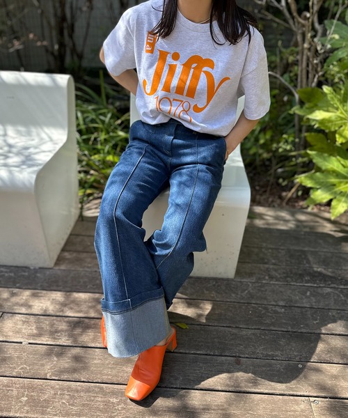 mi via loca(ミヴィアロカ)の「【GILDAN】レトロJiffyナンバーロゴTシャツ(Tシャツ/カットソー・レディース・オートミール/ホワイト/ブラック・MEDIUM/LARGE)」の11枚目の写真