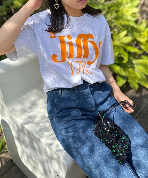 mi via loca(ミヴィアロカ)の「【GILDAN】レトロJiffyナンバーロゴTシャツ(Tシャツ/カットソー・レディース・オートミール/ホワイト/ブラック・MEDIUM/LARGE)」の10枚目の写真