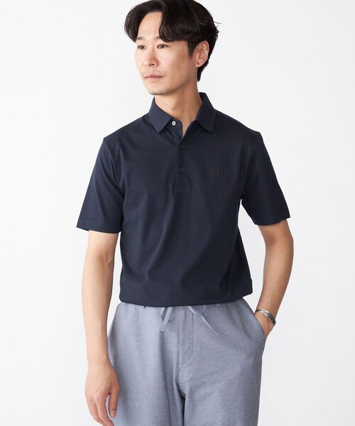 SHIPS（シップス）の「【WEB限定】SHIPS:〈吸水速乾〉アイスタッチ ワンポイント ロゴ レギュラーカラー ポロシャツ（ポロシャツ・メンズ・ホワイト/ダークグレー/ベージュ/ネイビー・SMALL/MEDIUM/LARGE/X-LARGE）」の4枚目の写真