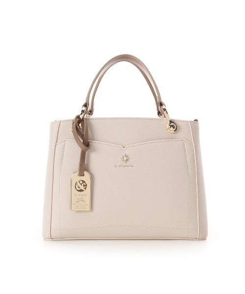 & chouette(アンドシュエット)の「ビジュー付きハンドバッグ(ハンドバッグ・レディース・グレイッシュベージュ/ホワイト/ブラック/ミント/ラベンダー・FREE)」の2枚目の写真