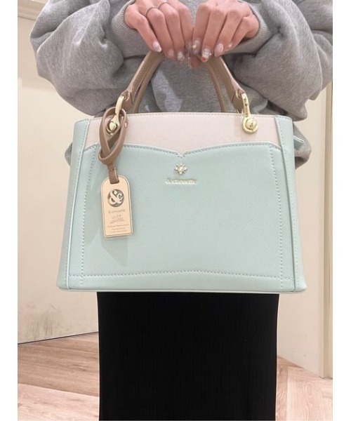 & chouette(アンドシュエット)の「ビジュー付きハンドバッグ(ハンドバッグ・レディース・グレイッシュベージュ/ホワイト/ブラック/ミント/ラベンダー・FREE)」の4枚目の写真