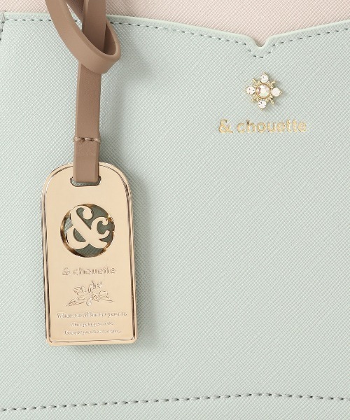 & chouette(アンドシュエット)の「ビジュー付きハンドバッグ(ハンドバッグ・レディース・グレイッシュベージュ/ホワイト/ブラック/ミント/ラベンダー・FREE)」の9枚目の写真